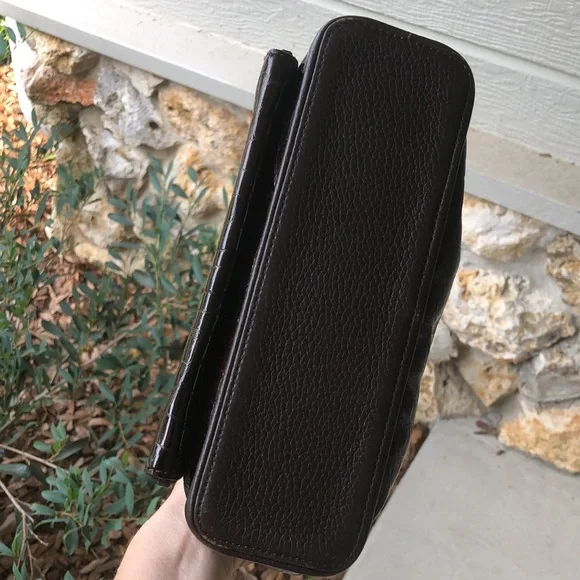 BRIGHTON Reptile Embossed Patent Leather Shoulder Bag - #D723012 - Picture 7 of 15